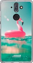 Nokia 8 Sirocco Hoesje Transparant TPU Case - Flamingo Floaty #ffffff