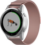 Milanees Smartwatch bandje - Geschikt voor  Garmin Vivoactive 4s Milanese band - 40mm - roze - Horlogeband / Polsband / Armband