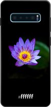 Samsung Galaxy S10 Plus Hoesje TPU Case - Purple Flower in the Dark #ffffff