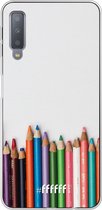 Samsung Galaxy A7 (2018) Hoesje Transparant TPU Case - Pencils #ffffff