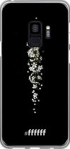 6F hoesje - geschikt voor Samsung Galaxy S9 -  Transparant TPU Case - White flowers in the dark #ffffff