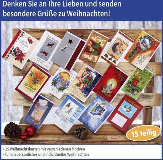 Duitse kerstkaarten 15 stuks
