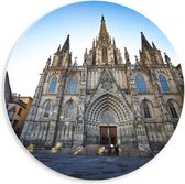 Forex Wandcirkel - Kathedraal van Barcelona - Spanje - 60x60cm Foto op Wandcirkel (met ophangsysteem)