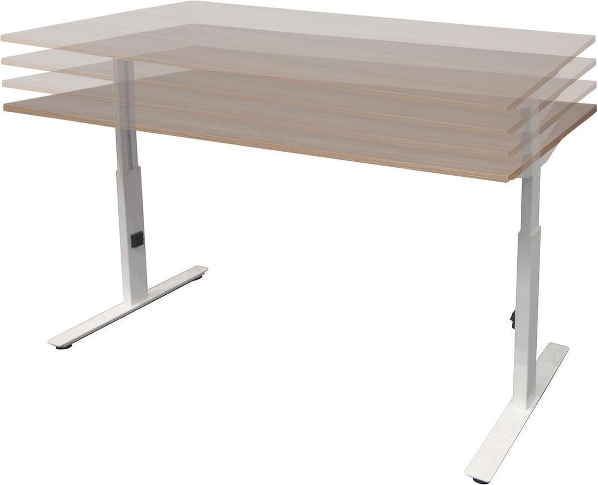 Verstelbaar Bureau - Linesto 180x90 wit - wit frame