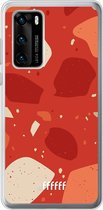 Huawei P40 Hoesje Transparant TPU Case - Terrazzo N°4 #ffffff