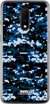 OnePlus 7 Hoesje Transparant TPU Case - Navy Camouflage #ffffff