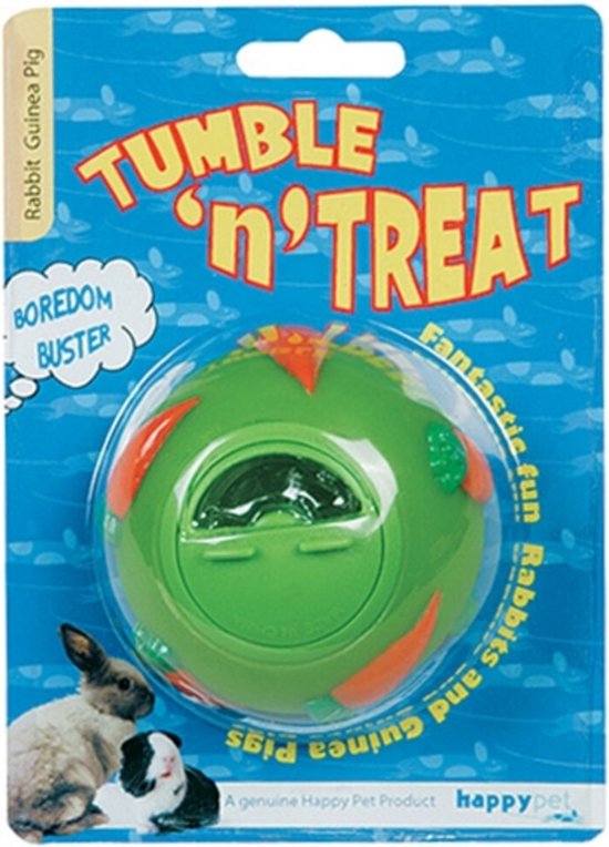 Konijnenspeelgoed - Beloningsbal - Happy Pet Tumble N Treat - Beloningsbal - 6 x 6 x 6 cm
