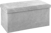 Eazy Living Poef + Opbergbox Blanche L Licht Grijs