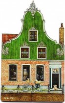 Magneet 2D MDF Zaans Huisje Met Fiets - Souvenir