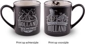 Beker Holland zilverfolie fiets en molen - Matix