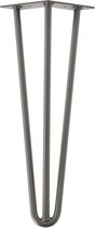 Pied de table en épingle à cheveux 3 points en acier brut massif 45 cm