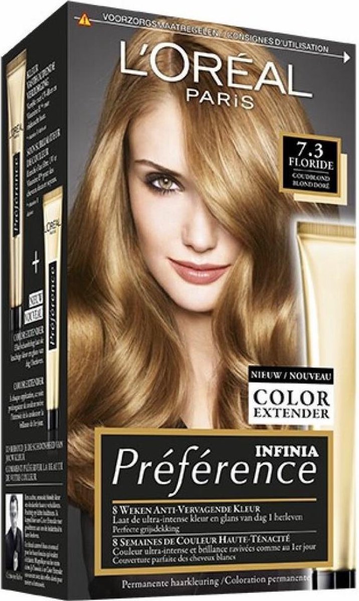 3x L'Oréal Preference Haarkleuring 7.3 Floride - Goudblond | bol.com