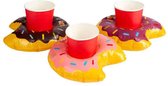 Smiffys Feestdecoratie Inflatable Donut Drink Holder Ring Multicolours