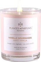 Plantes & Parfums Natuurlijke Sweet Vanille Soja Wax Geurkaars (tevens handcrème) - Fruitige Geur - 180g - 40u