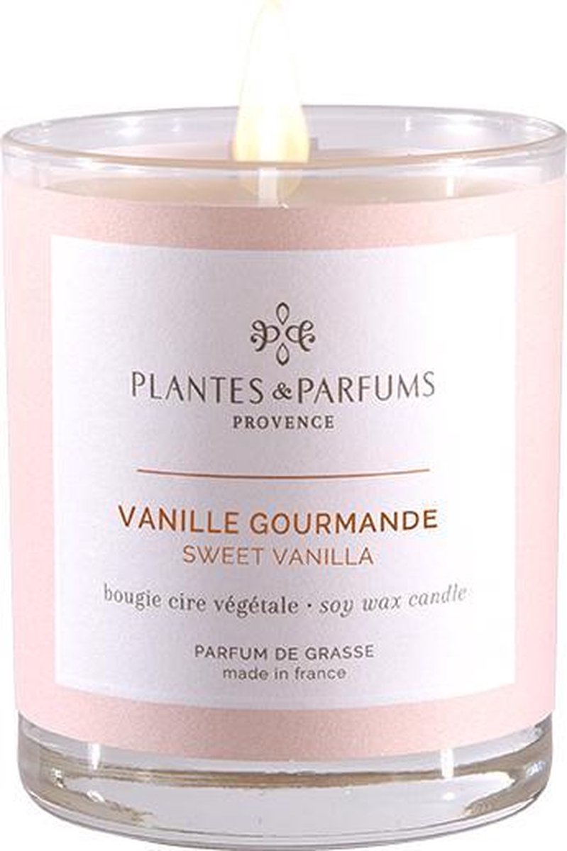 Plantes & Parfums Provence Plantes & Parfums Natuurlijke Sweet Vanille Soja Wax Geurkaars (tevens handcrème) Fruitige Geur 180g 40u
