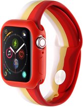 Apple watch 4|5|6 bandje 38mm - 40mm small siliconen wit - geel - rood Watchbands-shop.nl