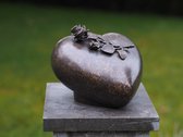 Decoratief Beeld - Bronzen Beelden: Urne Met Roos - Kunststof - Bronzart - Multicolor - 21 X 18 Cm