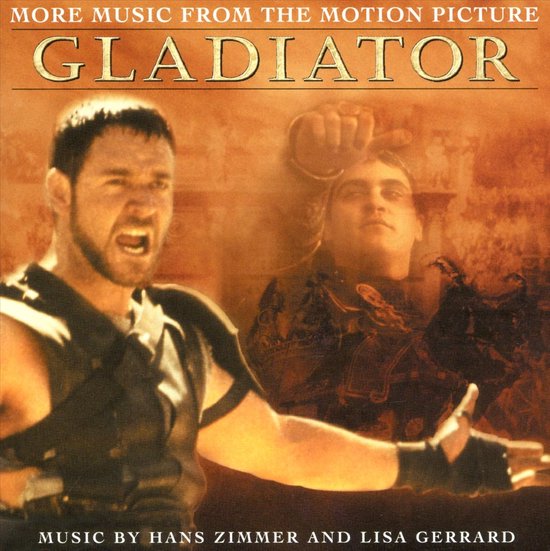 De soundtrack "Gladiator" met Russell Crowe in gevechtstenue. Muziek van Hans Zimmer en Lisa Gerrard.