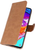 Hoesje Geschikt voor Samsung Galaxy A20s - Book Case Telefoonhoesje - Kaarthouder Portemonnee Hoesje - Wallet Cases - Bruin