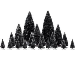 Lemax - set van 21 miniatuur kerstbomen - Accessoires