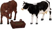 Lemax - Feeding Cow & Bull -  Set Of 3 - Kersthuisjes & Kerstdorpen