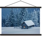 Sweet Living Poster - Besneeuwde Blokhut - 0 X 0 Cm - Multicolor