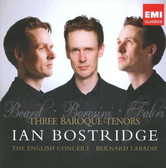 Drie tenoren, Ian Bostridge in het midden, op de voorkant van een cd-hoes.
