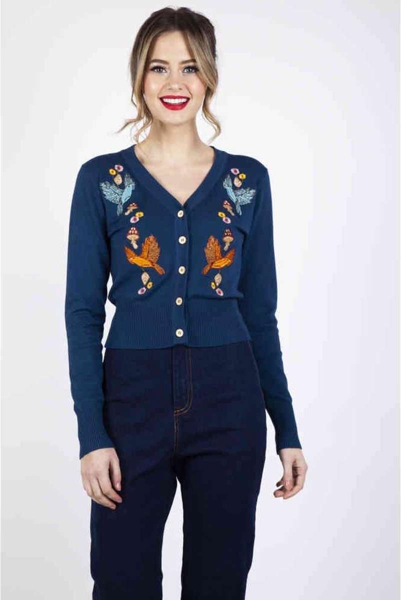 Voodoo Vixen - Ginny Woodland Cardigan - M - Blauw