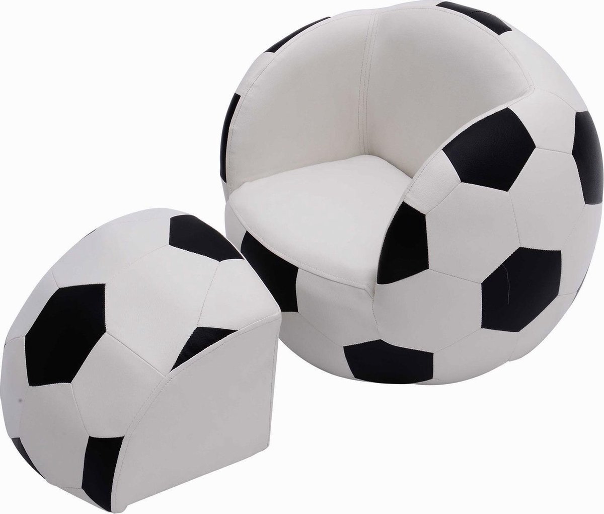 Kosten Reizende handelaar Grof HOMdotCOM Zetel in vorm van een voetbal met poef 51,5 x 47,5 x 43 cm |  bol.com