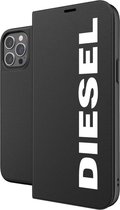 Diesel Booklet Case Core kunstleer logo hoesje voor iPhone 12 Pro Max - zwart