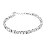 Silver Rose -BR2135W -Armband -925 Zilver gerodineerd -Cubic Zirkonia-18  cm+ verlengstuk