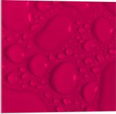 Acrylglas - Druppels op Roze Achtergrond - 50x50cm Foto op Acrylglas (Met Ophangsysteem)