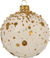 Decoris Kerstbal - Glas Met Stip - Transparant - Ø 8 cm