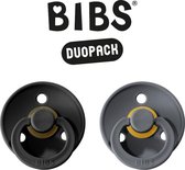 BIBS Fopspeen - Maat 2 (6-18 maanden) DUOPACK - Black & Iron - BIBS tutjes - BIBS sucettes