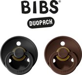 BIBS Fopspeen - Maat 2 (6-18 maanden) DUOPACK - Black & Mocha - BIBS tutjes - BIBS sucettes