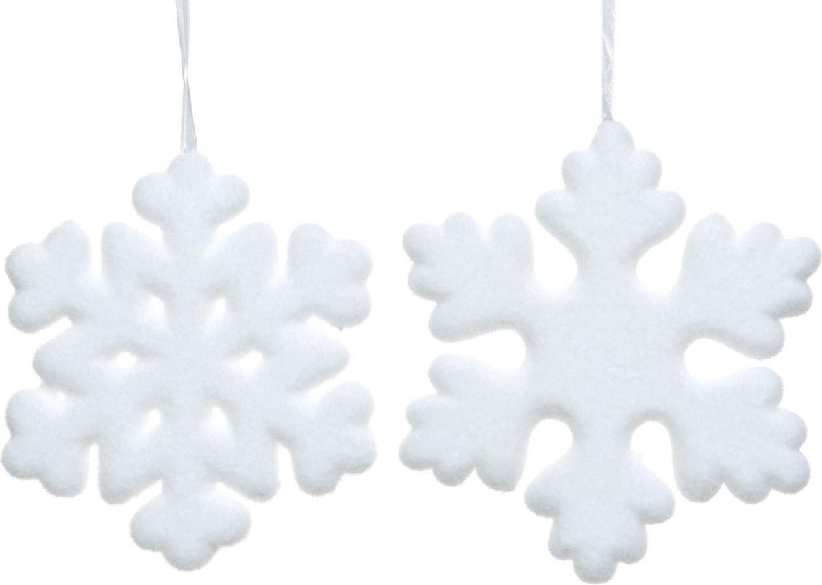 5 stuks! Sneeuwvlok foam fiber d20 en h2,3 cm wit Kerst Decoris
