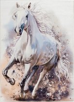 Vloerkleed kinder- en tienerkamer - Paard - White horse - 80x120 cm