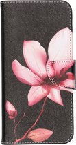 Design Softcase Booktype Samsung Galaxy A70 hoesje - Roze bloem