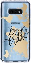 Hoesje Geschikt voor Samsung Galaxy S10e Hoesje Siliconen - Design Backcover siliconen - Meerkleurig / Quote World Map