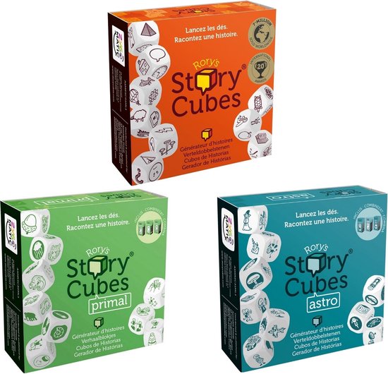 Afbeelding van het spel Spellenbundel - Dobbelspel - 3 Stuks - Rory's Story Cubes Primal, Astro & Original