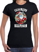 Fout Kerst shirt / Kerst t-shirt Northpole roulette zwart voor dames - Kerstkleding / Christmas outfit 2XL