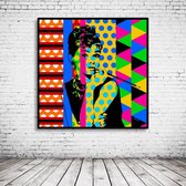 Pop Art Audrey Hepburn Poster in lijst - 90 x 90 cm en 2 cm dik - Fotopapier Mat 180 gr Framed - Popart Wanddecoratie inclusief lijst