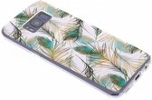 Hoesje Geschikt voor Samsung Galaxy S8 Hoesje Siliconen - Design Backcover siliconen - Wit / Meerkleurig / Gold Peacock