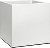 Elho Vivo Matt Finish Vierkant Wielen 40 - Plantenbak voor Binnen & Buiten  - L 39 x W 39 x H 41 cm - Wit