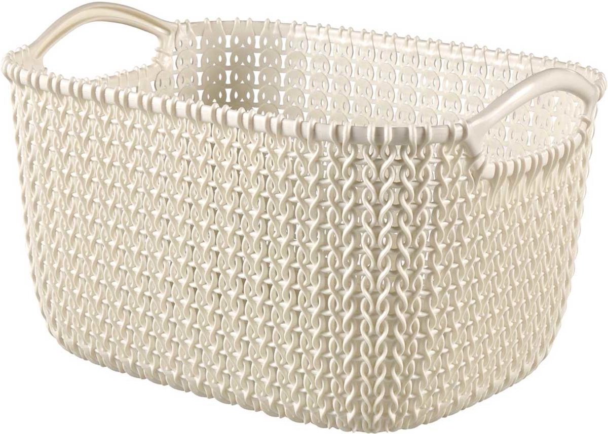 Knit - Mand - S - 8L - Wit - 30x22xh17cm - Kunststof - (set van 5).