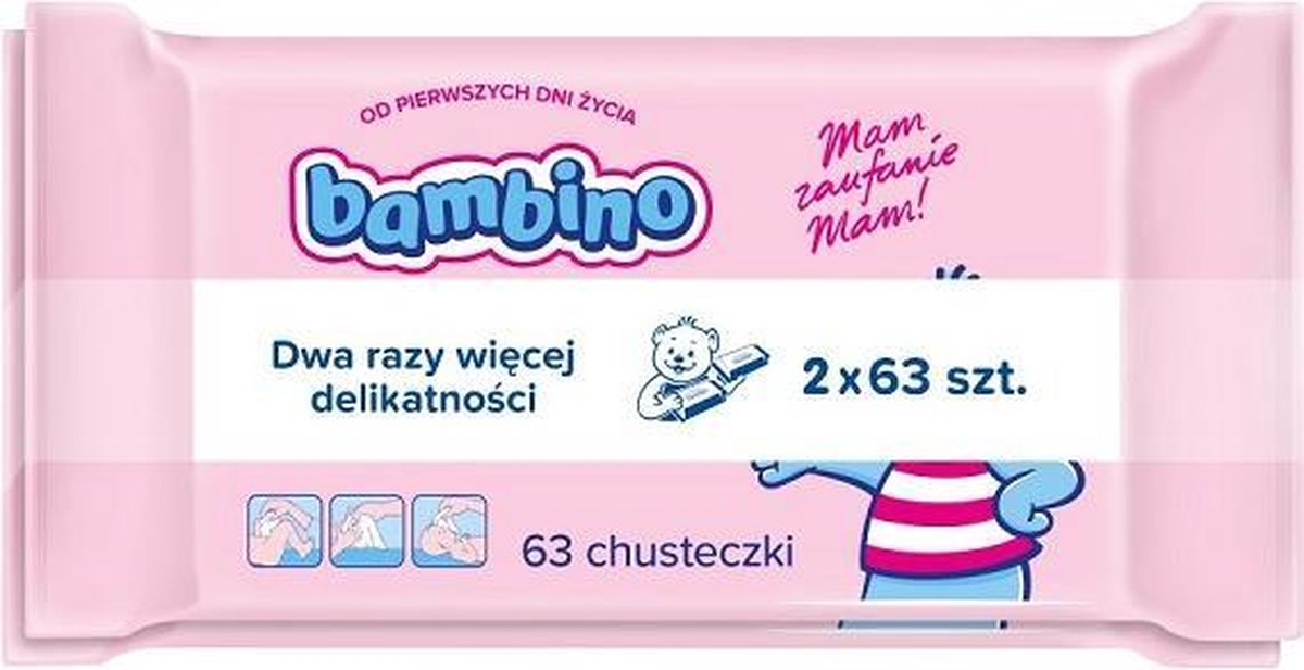 Bambino - Baby Wipes Duopack 2X63Pcs