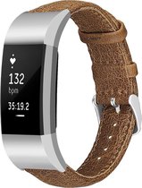 Charge 2 genuine leren band - lichtbruin - Geschikt voor Fitbit