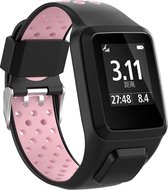 Runner / Spark / Adventure silicone dubbel gesp band - zwart roze - Geschikt voor Tomtom