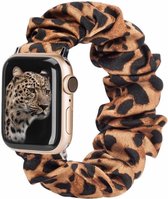 Scrunchie band - panter bruin - Geschikt voor Apple Watch