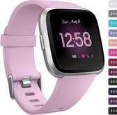 Bandje Voor Fitbit Versa Sport Band - Lichtpaars - Maat: SM - Horlogebandje, Armband